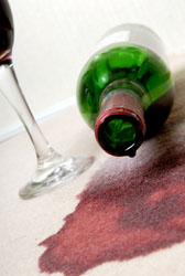 Wine stain on carpet